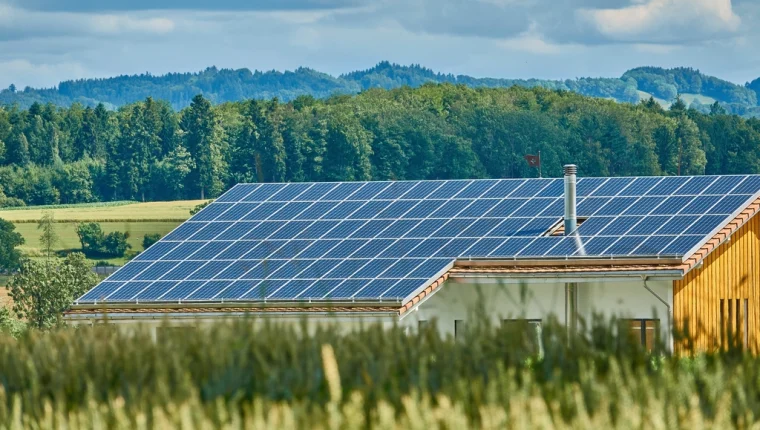 photovoltaic roof installation filling entire