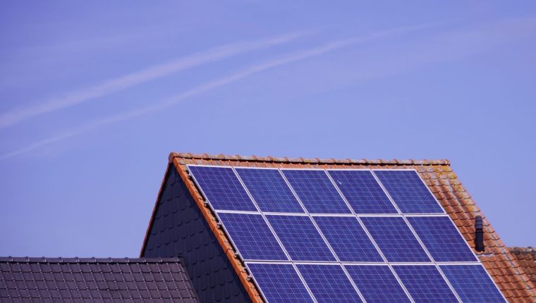 solar panels on house roof
