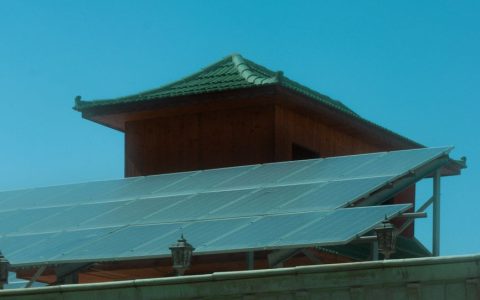 solar panels on pagoda