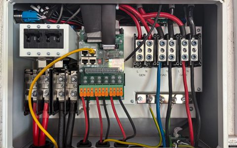 detailed interior of an electrical control panel