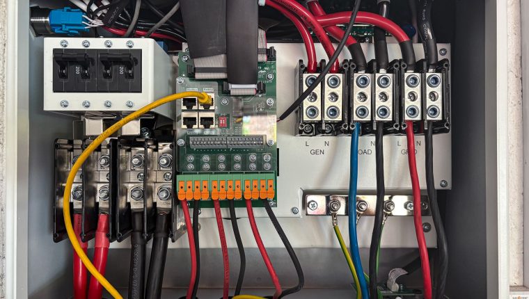 detailed interior of an electrical control panel