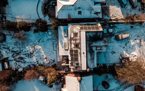 aerial view of houses