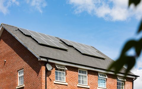 solar pannels on roof of old building