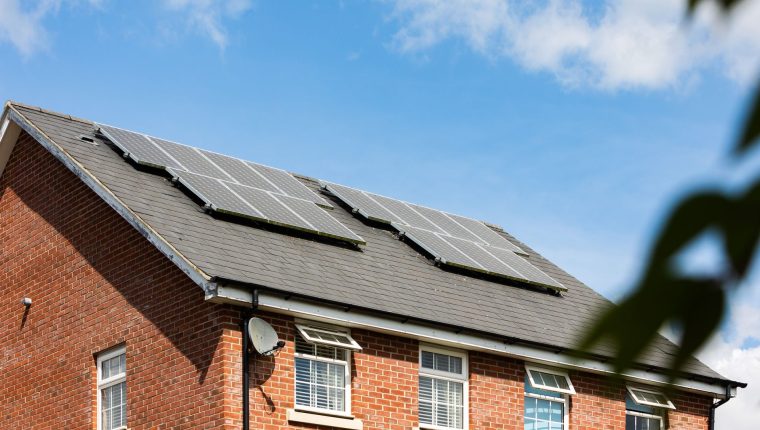 solar pannels on roof of old building