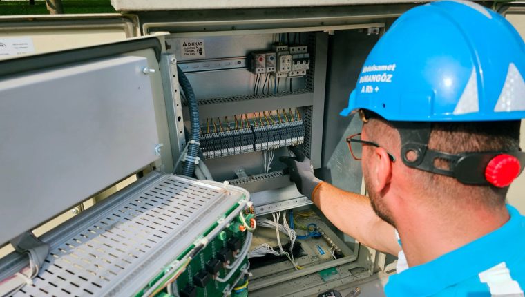 electrician with fusebox