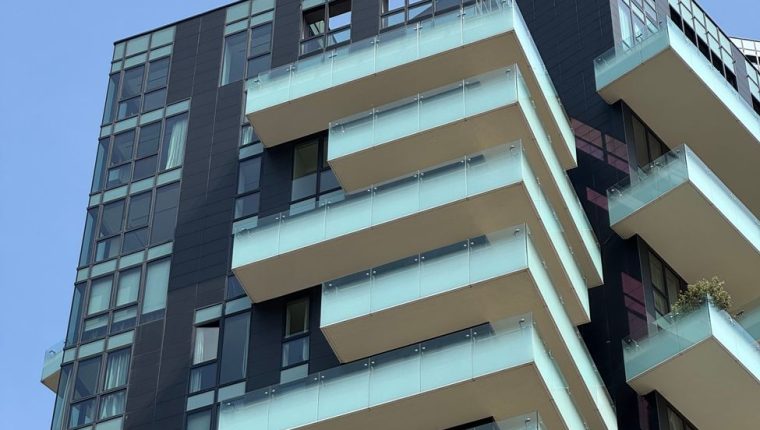 modern architecture of residential building in milan