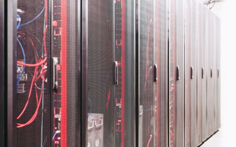 server racks on data center