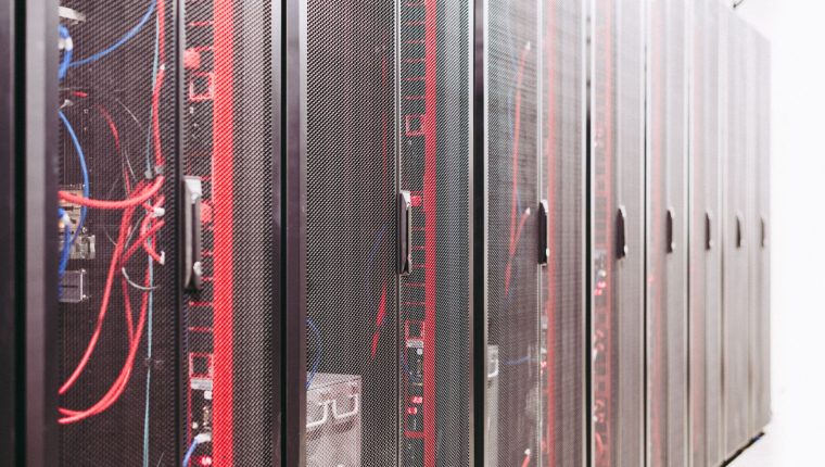 server racks on data center