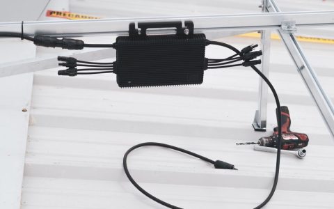 solar charge controller installed on purlins